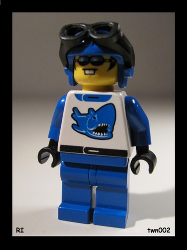 Lego minifig blue racer - blue,
